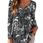 a.Jesdani Womens Plus Size Long Sleeve Tops Tunic Tops Casual Floral Henley Shirts m-4x